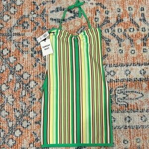 Sunday Best Multicolor Striped Halter Dress